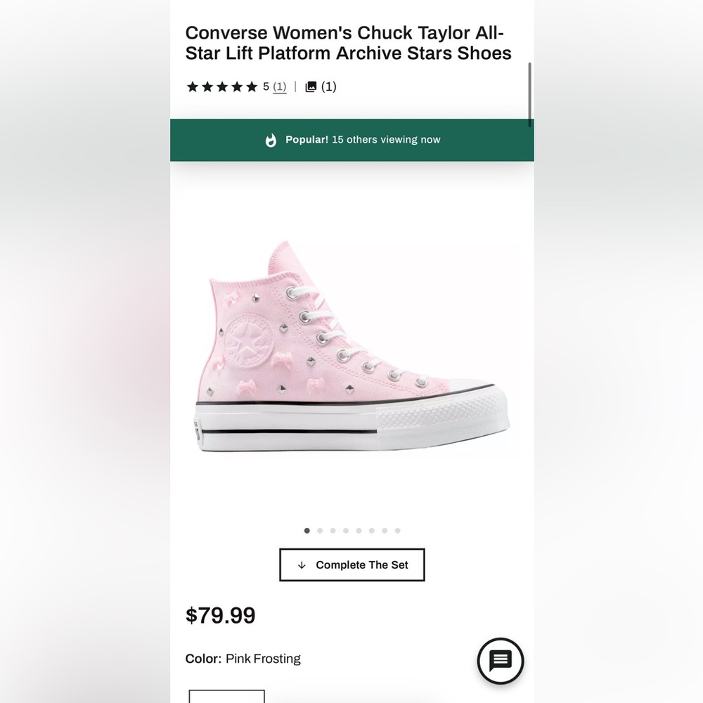 NWT Converse Light Pink Studded High-Tops
